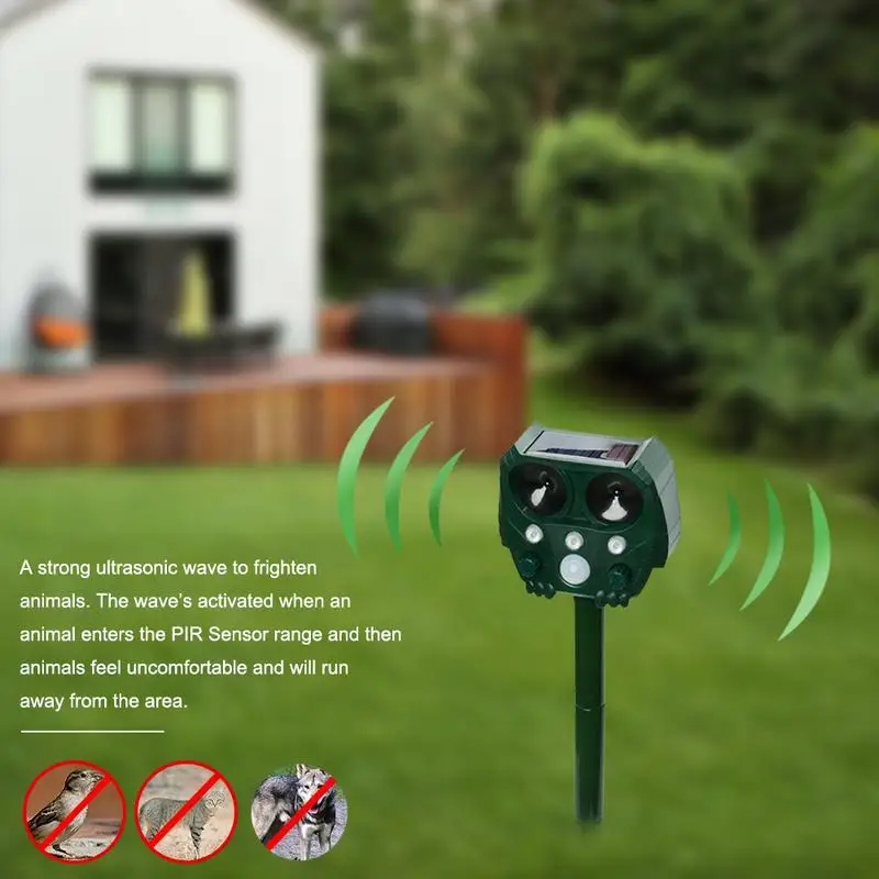 

Frequency Controlling Animal Repeller Solar Induction Ultrasonic Strobe Light Burglar Alarm