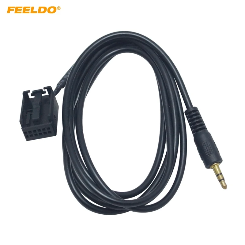 

FEELDO 1PC Car 12PIN Audi Radio 3.5mm AUX-IN Adapter Cable For Opel CD30 MP3 CDC40 CD70 NAVI DVD90 NAVI AUX Wire#6000