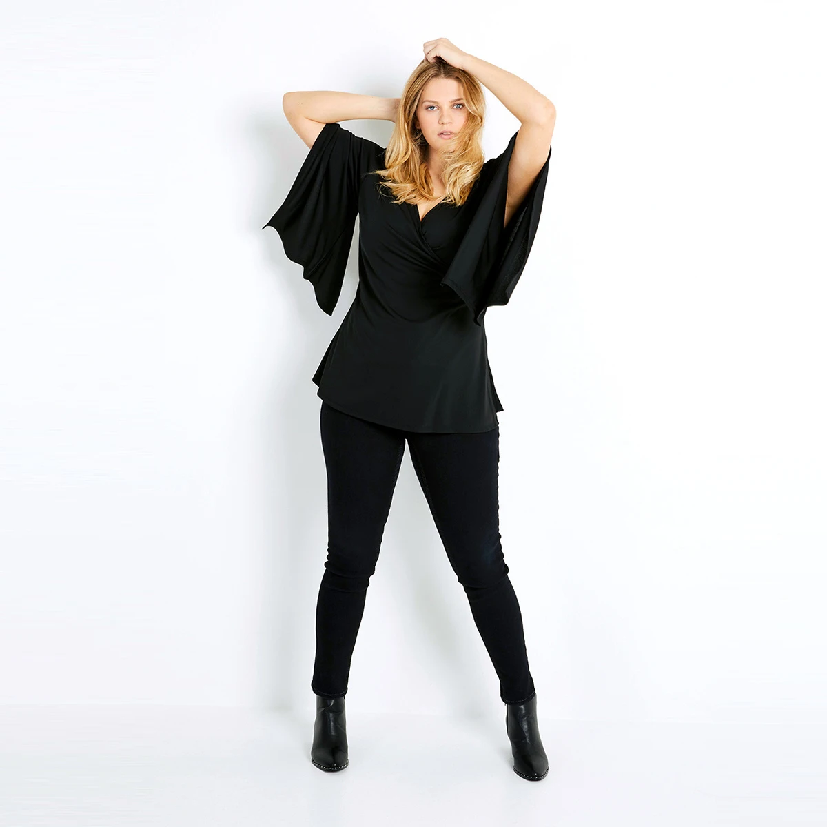 HDY Haoduoyi Large Plus Size Elegant Simple O-neck Wrap-around Waist Loose Streetwear Autumn Tops Korean Clothes HDY Haoduoyi Large Plus Size Elegant Simple O-neck Wrap-around Waist Loose Streetwear Autumn Tops Korean Clothes