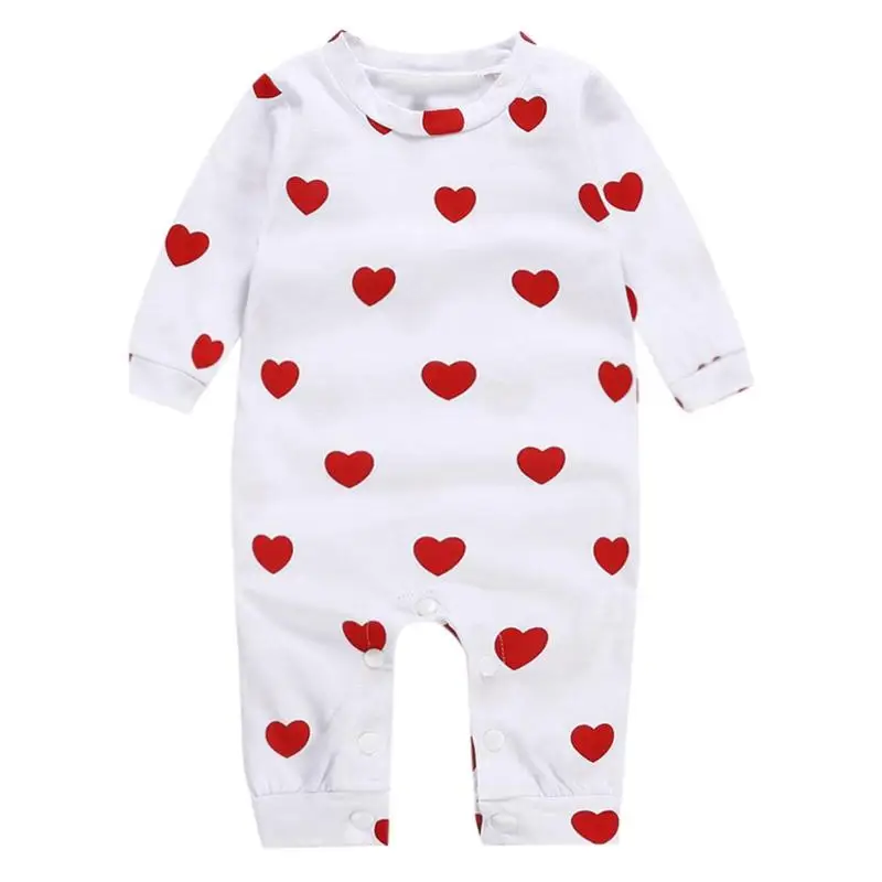 Cute Newborn Baby Winter Warm Soft Cotton Long Sleeve Fashion Red Heart