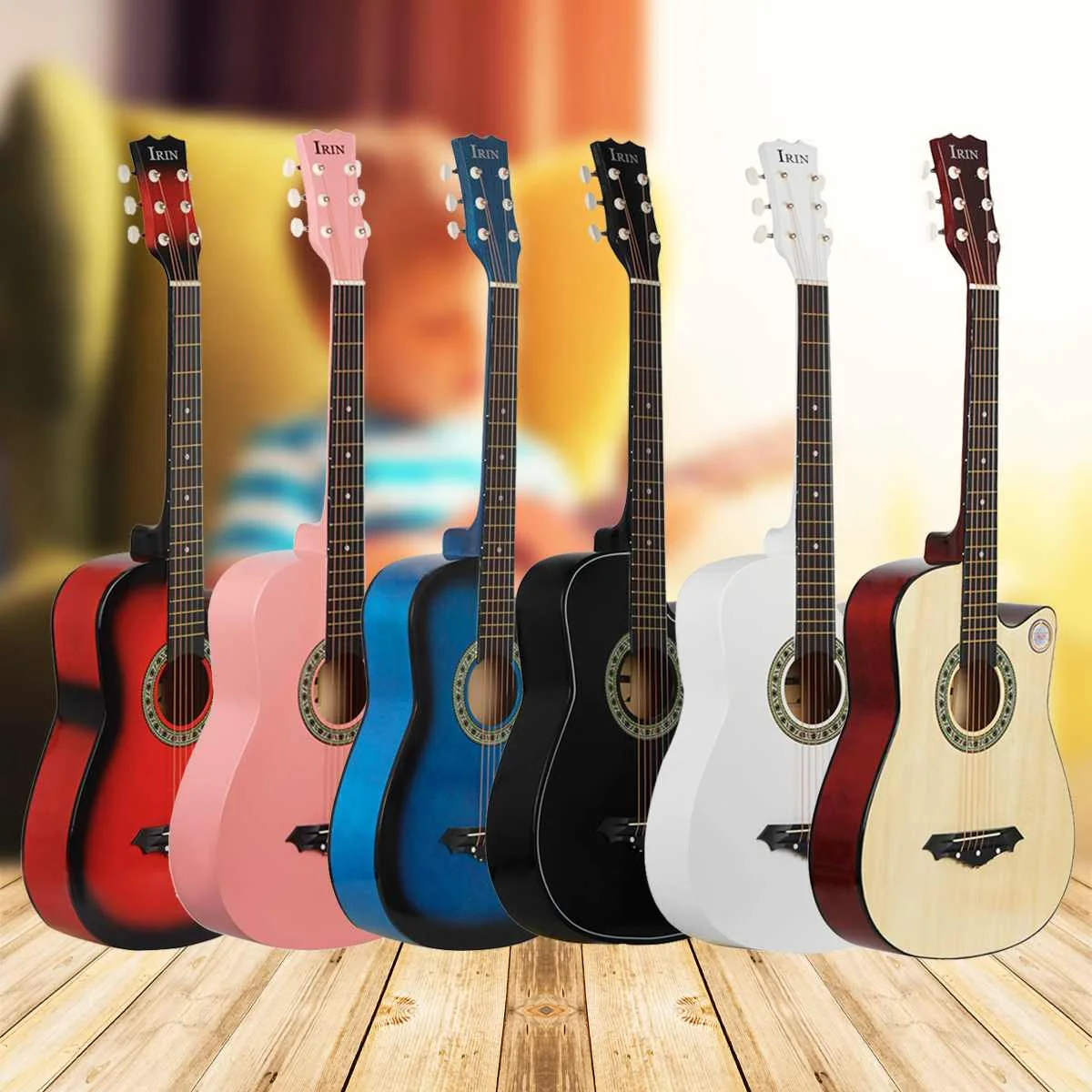 

IRIN 6 Color 38 Inch Guitar Acoustic Guitar Beginners Getting Started Practicing Guitar Stringed Instruments Guitar For Musical