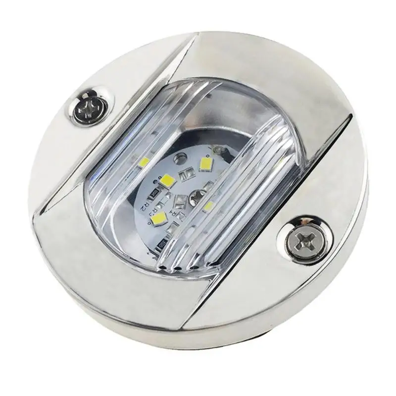

DC 12V Marine Boat Transom Round Stainless Steel Cold White LED Stern Light