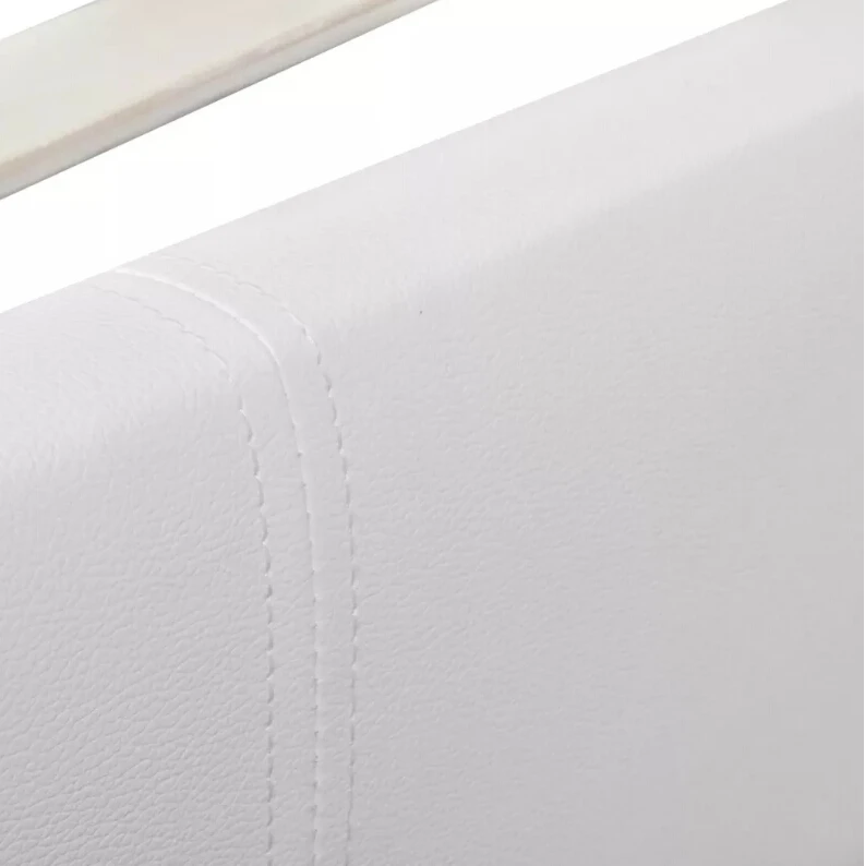 VidaXL Top Quality Artificial Leather White Bed 180 × 200 Cm Classic Modern Design Bed Robust Frame Leather Cover For Home VidaXL Top Quality Artificial Leather White Bed 180 × 200 Cm Classic Modern Design Bed Robust Frame Leather Cover For Home
