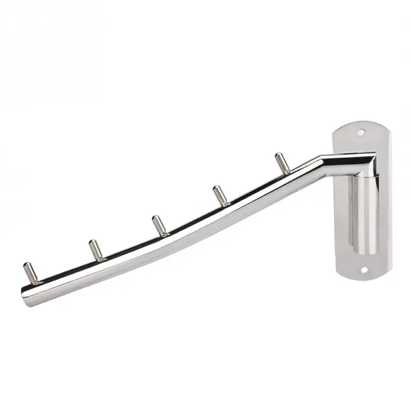 Домашняя настенная вешалка для одежды из нержавеющей стали с ручкой, складывающиеся компактные вешалки для одежды