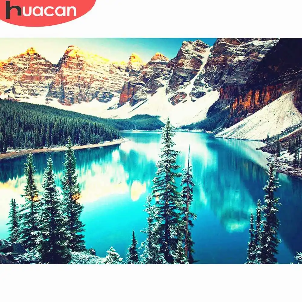 

HUACAN 5D DIY Diamond Embroidery Sale Scenic Full Square Lake Rhinestone Pictures Diamond Painting Mosaic Home Decor Gift