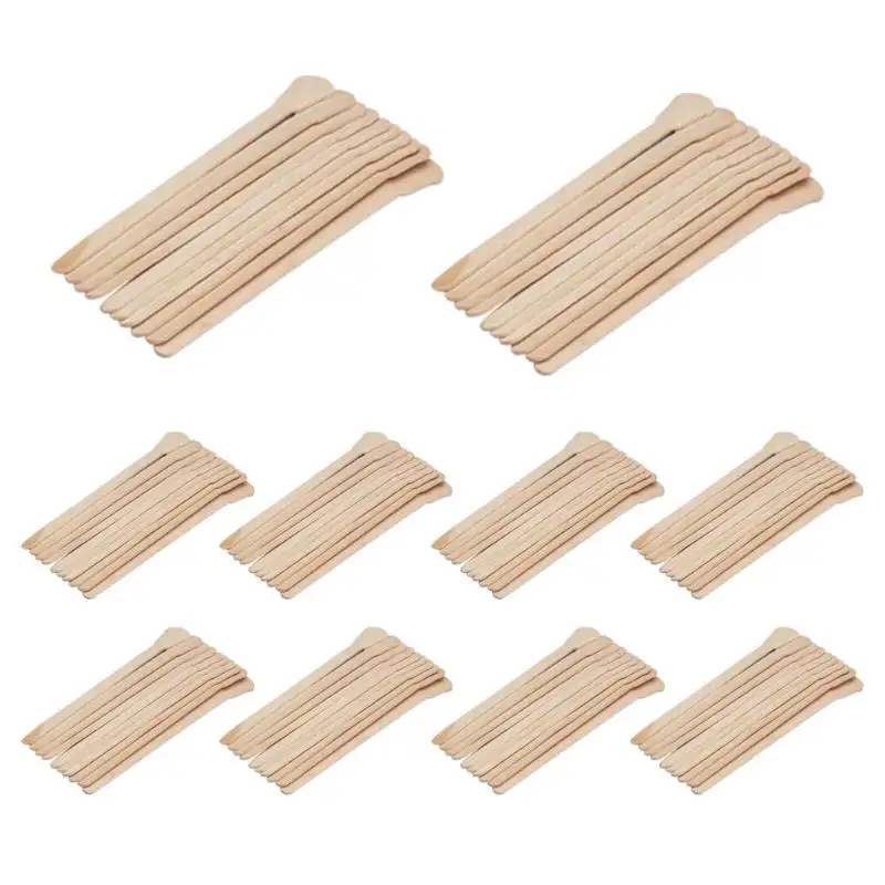 

100 Pcs Wooden Waxing Wax Spatula Tongue Disposable Bamboo Sticks Hair Removal Cream Stick For Body Hair Care Removal Sticks