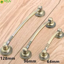 64mm 96mm 128mm Vintage Style Furniture Handles Bronze Drawer Cabinet Pull Knob Antique Brass Dresser Door Handle 2.5 3.75 5 desser pull bronze drawer cabinet knob 64mm antique brass vintage furniture door handle 2 5 retro shaky drop ring handle pull