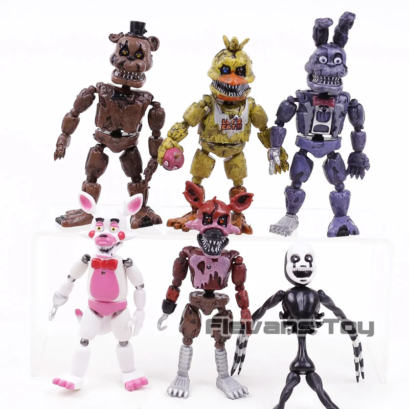 Five Nights at Freddy's Action Figures Set – Nightmare Freddy, Chica, Bonnie, Funtime Foxy PVC Toys – 6pcs image 5
