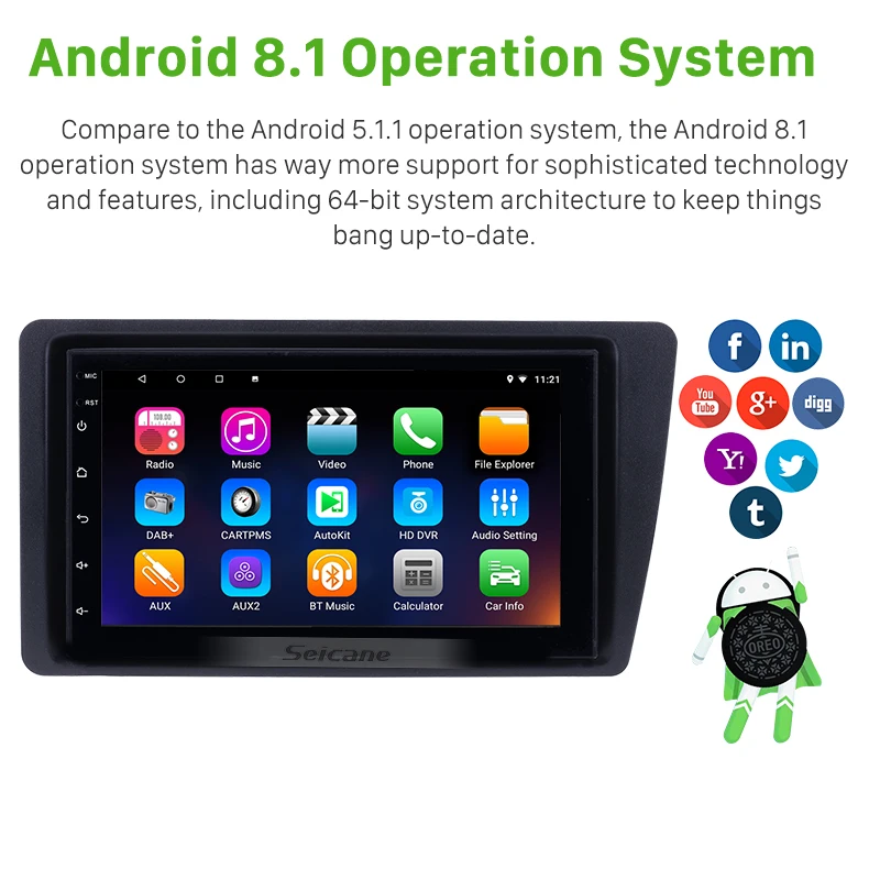 Cheap Seicane Quad core Android 8.1 Car Auto Stereo Radio Multimedia Unit Player For 2001-2005 Honda Civic GPS Navi Bluetooth WIFI SWC 1 Cheap Seicane Quad core Android 8.1 Car Auto Stereo Radio Multimedia Unit Player For 2001-2005 Honda Civic GPS Navi Bluetooth WIFI SWC 1