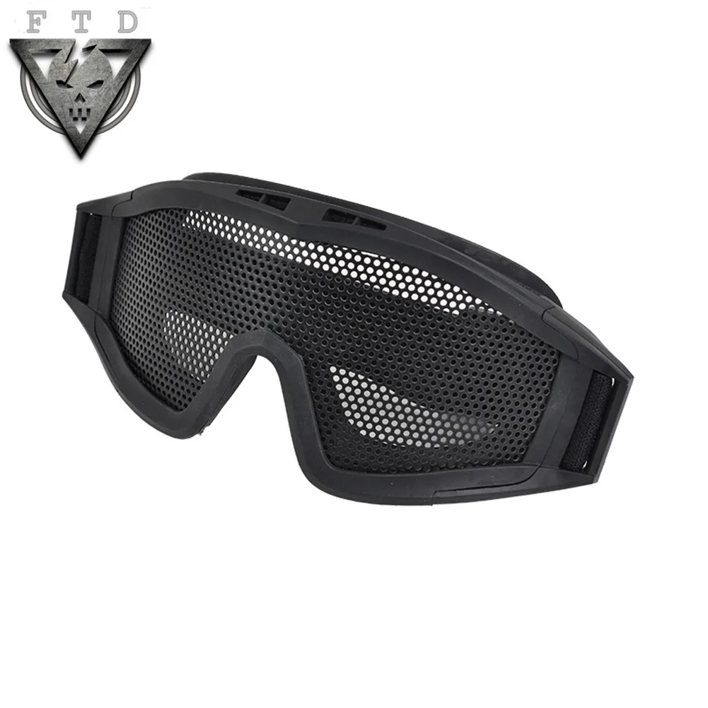 Tactical Steel Mesh Safety Goggles Glasses Eyes Protection Hunting Airsoft Black