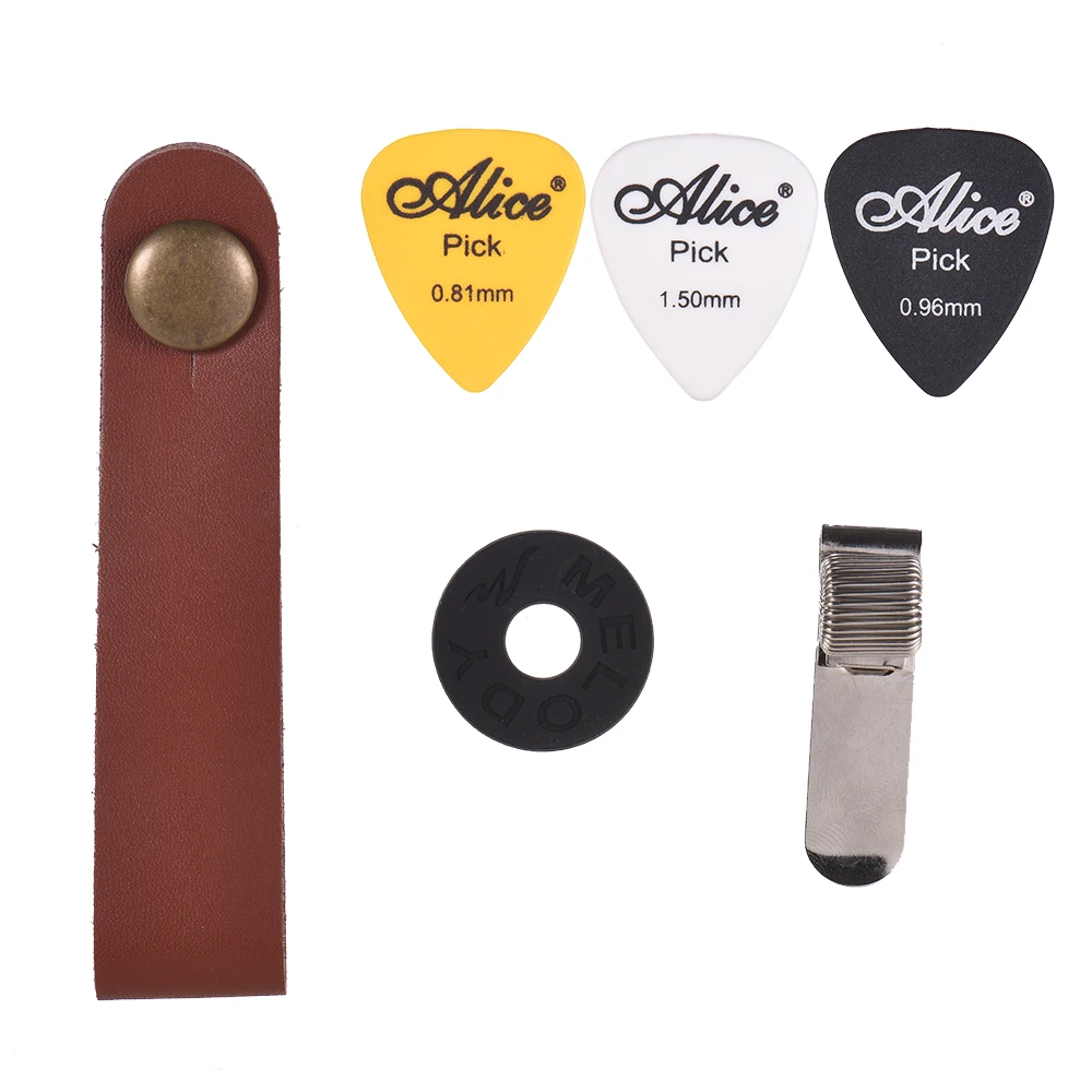 

Guitars Accessory Kit Acoustic Guitar Strap + Guitar Strap Lock + Guitarra Picks Holder Clip + 3pcs Picks(Random Color Delivery)