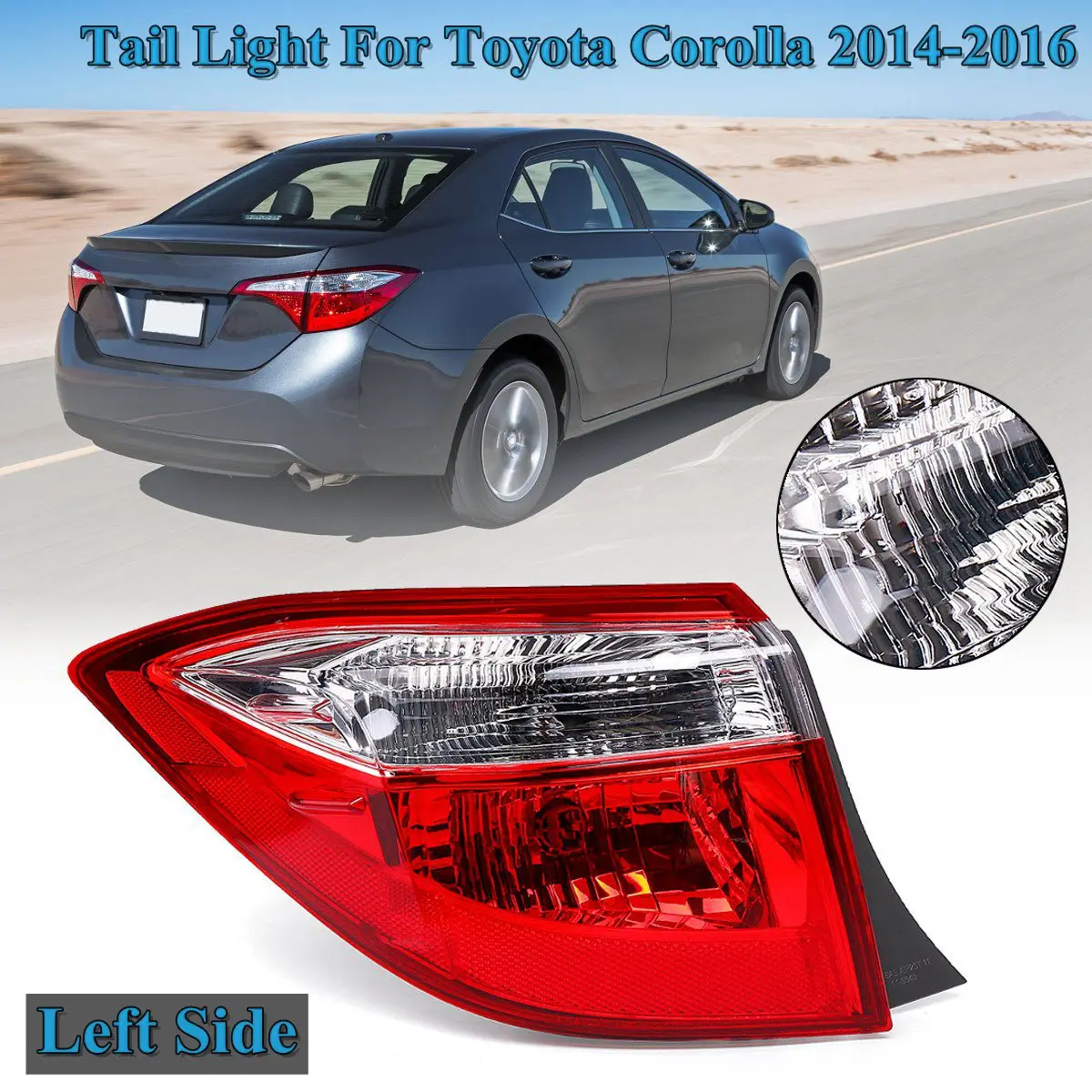 

1PCS Left/Right Red Car Tail Brake Lights For Toyota Corolla 2014 2015 2016 Rear Stop Light Car-styling Turn Signal Light