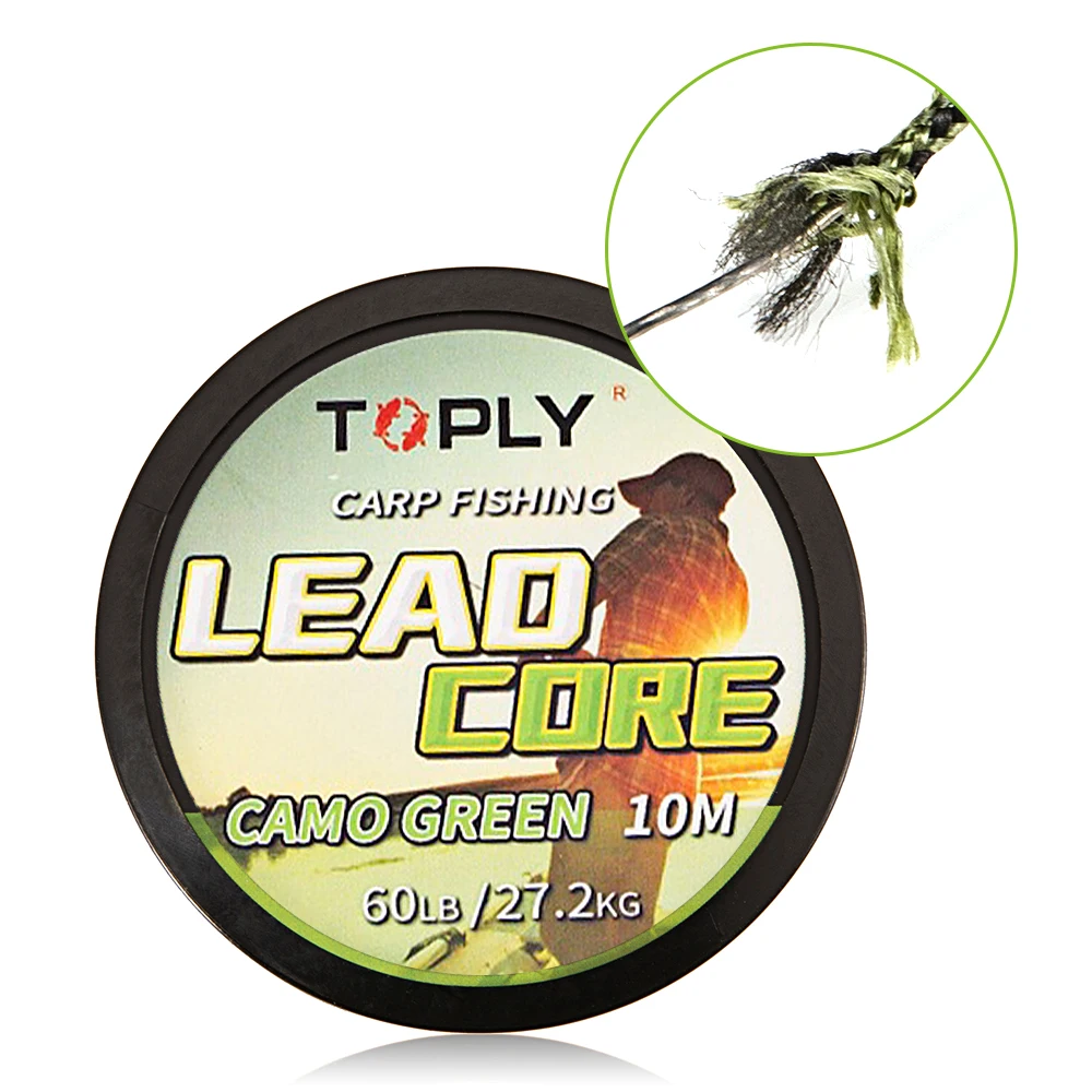 Toply خيط صنارة الصيد 10 M الصيد Leadcore خط مضفر التصيد خط الكارب الصيد PE خط 25LB/35LB/45LB/ 60LB ل Pesca