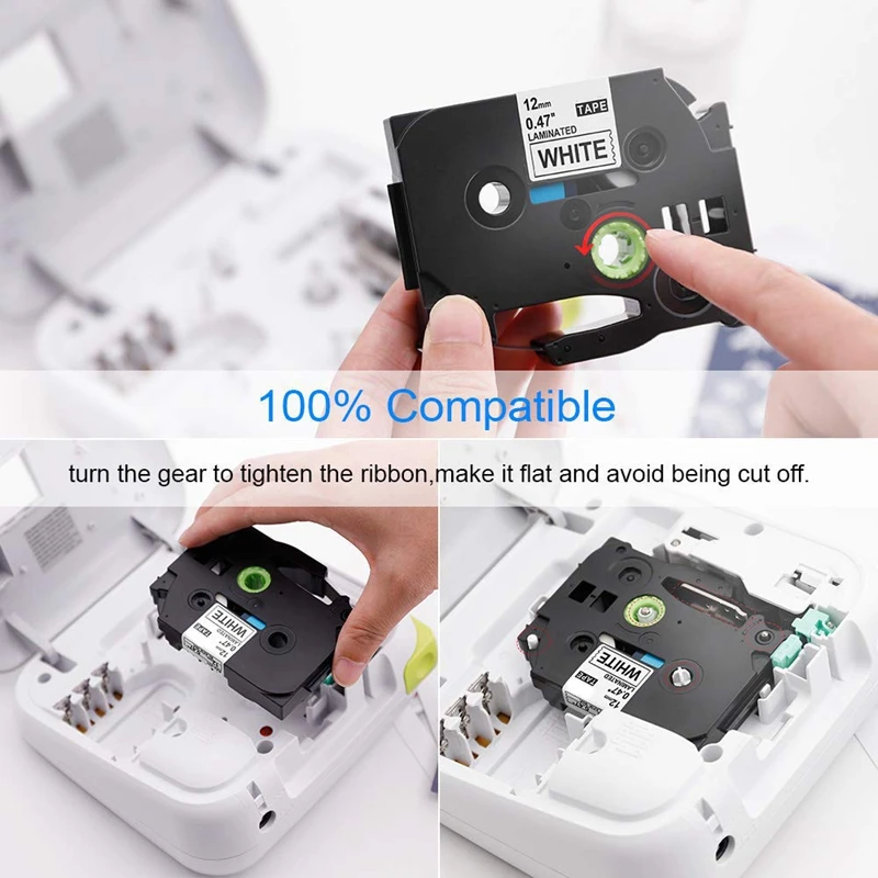 Hanseo P touch ленты 12 мм x 8 м TZe 232 Совместимость с Brother Touch ламинированные Красное на