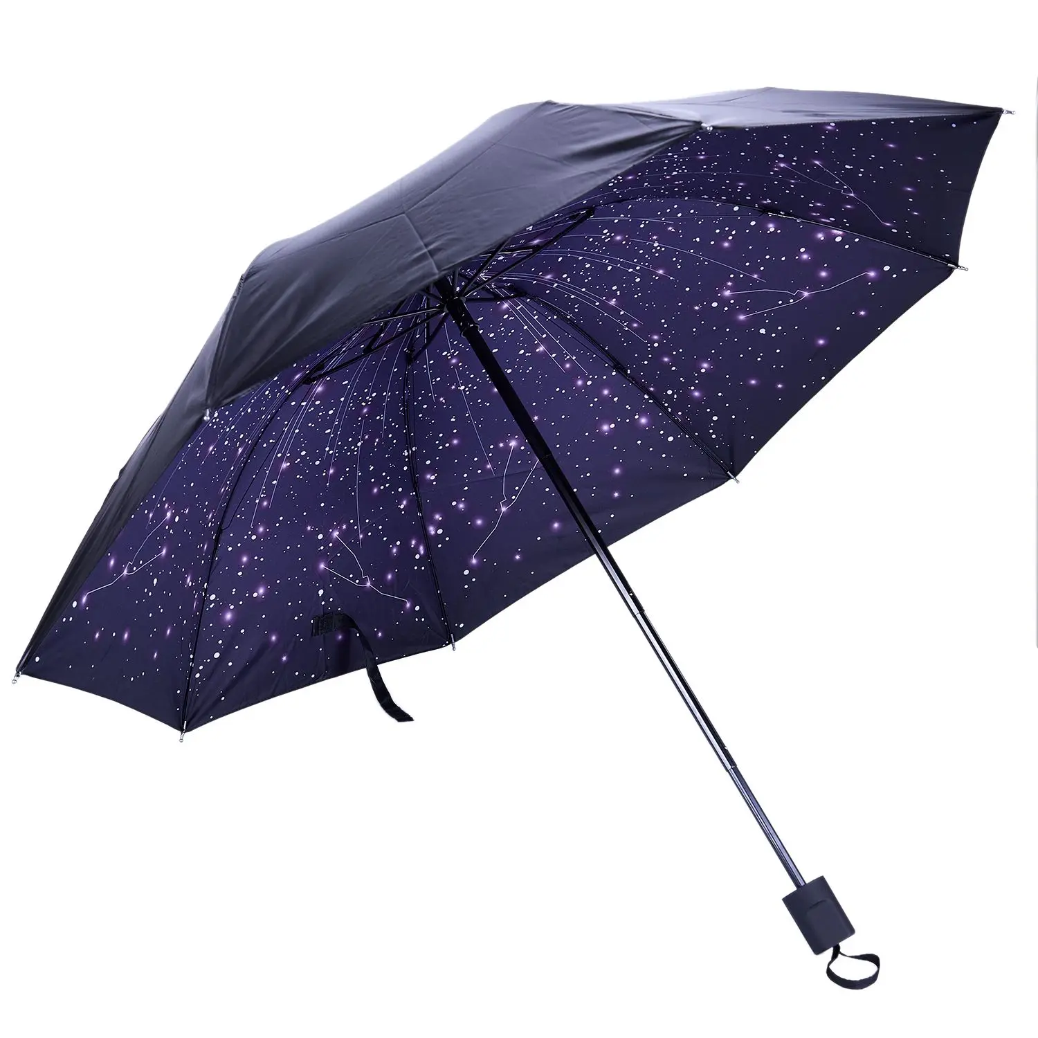 Stars Three folding Umbrella Rainy Sunny Parasol Vinyl Anti UV Umbrella
