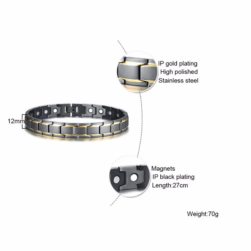 Vnox уникальный магнитный камень ножной браслет для женщин мужчин черный нержавеющая сталь звенья мощность снятие стресса ювелирные изделия