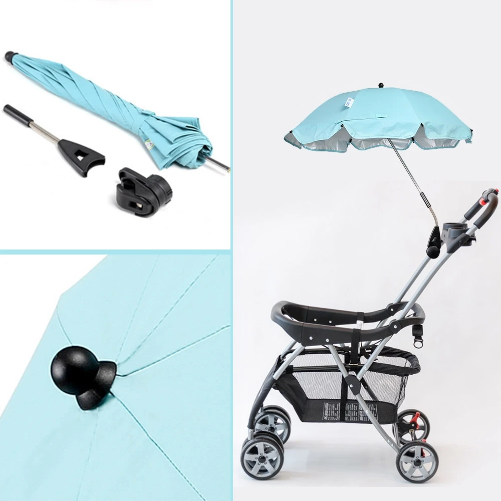 Защита от Солнца защиты зонтик Детские аксессуары для детской коляски Коляска тенты держатель для дождя ветер Регулируемый складной