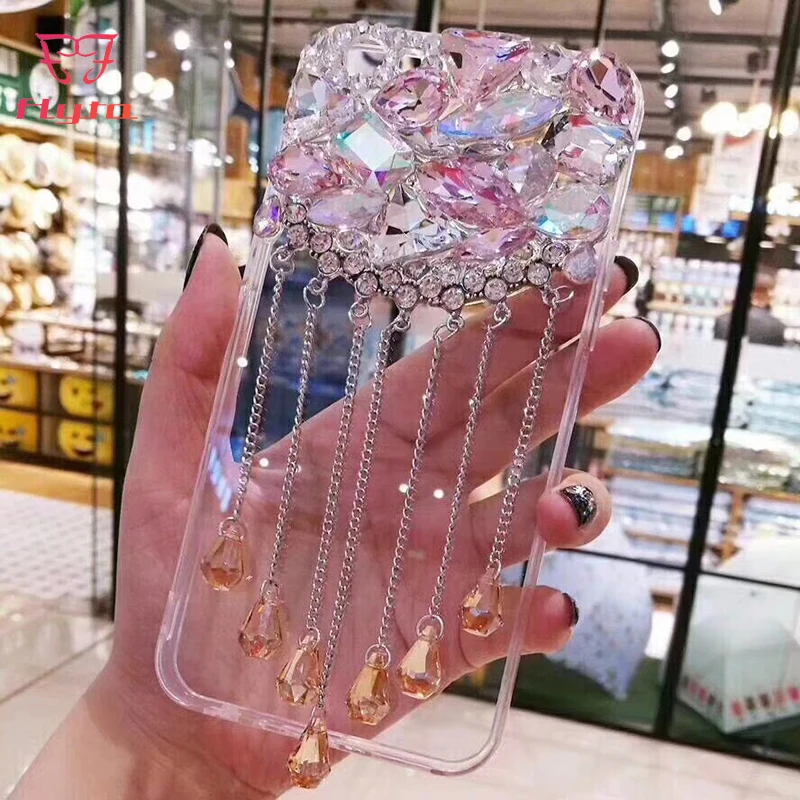 FlyTo Phone Bag Case for For Samsung Galaxy Note 9 8 5 Rhinestone S9 S8 Plus S7 S6 Edge Coque | Мобильные телефоны и