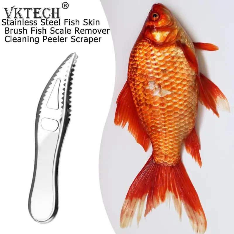 

Stainless Steel Fish Skin Brush Fish Scale Remover Cleaning Peeler Scaler Scraper Scraping Fishing Scale Brush Kitchen Gadget