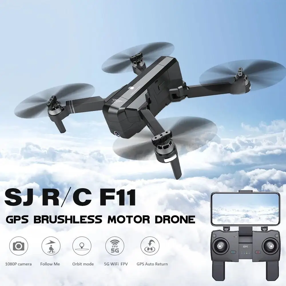 Квадрокоптер SJRC F11 PRO GPS Wi Fi FPV камера 2K время полета 25 минут|Радиоуправляемые