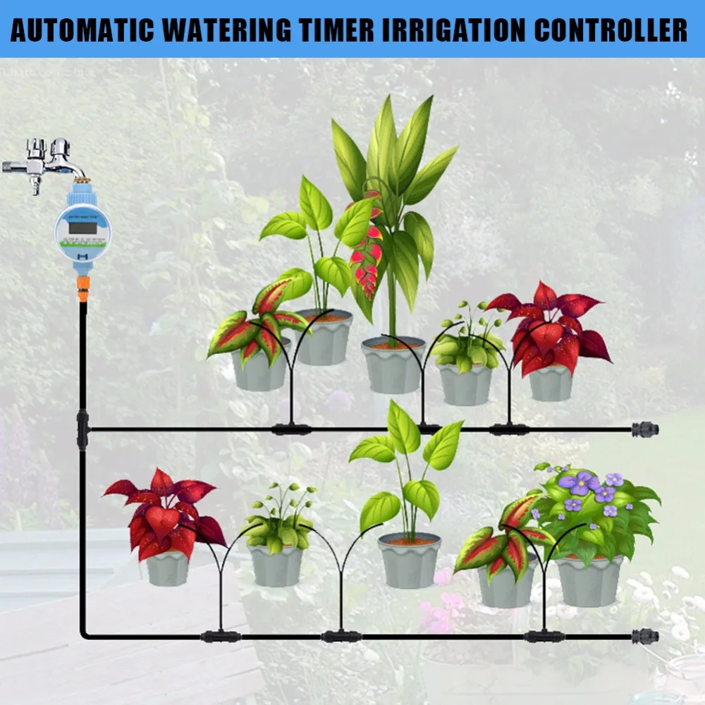 ЖК дисплей автоматический умный электронный садовый таймер для подачи воды резиновая контроллер орошения спринклерной прокладка дизайн полива таймер