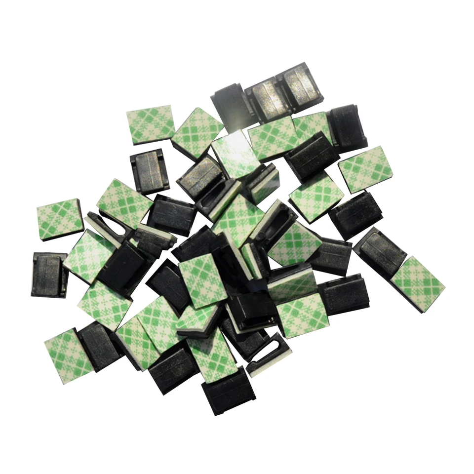 AutoE 40Pcs Car Vehicle Data Cord Cable Tie Mount Wires Fixing Clips Self-Adhesive