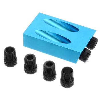 

1set Mini Size Woodworking Pocket Hole Jig Kit 6/8/10mm Adapter 15 Degree Angle Drill Guide Woodworking Adapter Tools Set