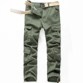 

Men Casual Pants Solid Cargo Pants Multi Pocket Clothing Long Trousers Male Work Clothes Plus Size 28-42