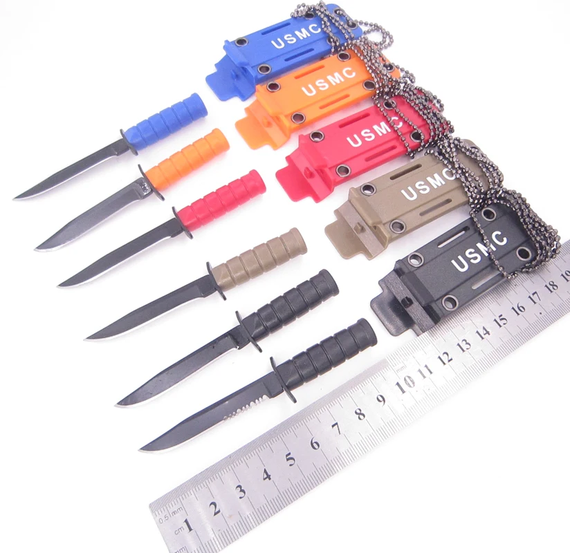 

Portable Mini Necklace Blade Fruit Knife Camp Outdoor Hike Edc Pocket Self Hunt Survive Defense box letter package open opener