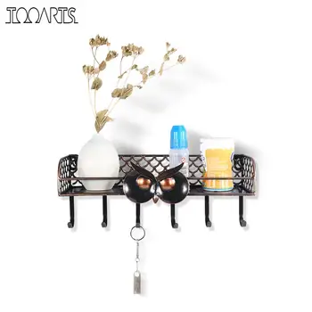

Multifunctional Owl shelves for wall with Hooks Iron Spice Rack Space Saving Kitchen Storage kitchen Organizer sponge holder
