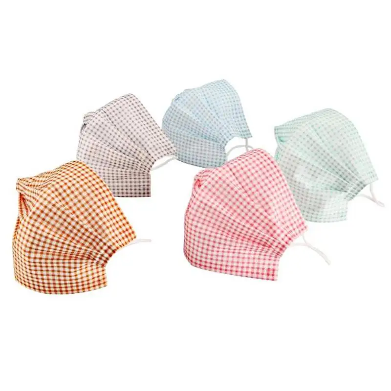

5pcs/set Reusable Lattice Print Mouth Face Mask Breathable Anti Dust Masks