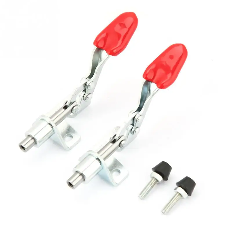

2Pcs Iron Galvanized Quick Fixed Push-Pull Type Vertical Toggle Clamp Tool with Screws Professional