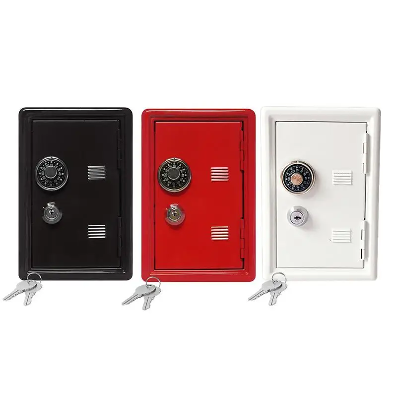 

Mini Money Box Rectangular Metal Safe Piggy Bank Password With 2 Keys For Kid Birthday Gift SPCC Cold Rolled Iron Plate