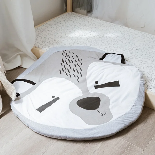 Newborn Baby Crawling Play Blankets Animals Bunny Ears 100% Cotton Comfortable Soft Carpet Parent-child Game Blankets Baby Toys 5