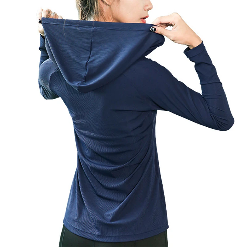 Women Gym Slim V Neck Long Sleeve Sports Hoodies Solid Color Sweat Wicking Breathable Comfortable Running Yoga Tees Tops | Спорт и
