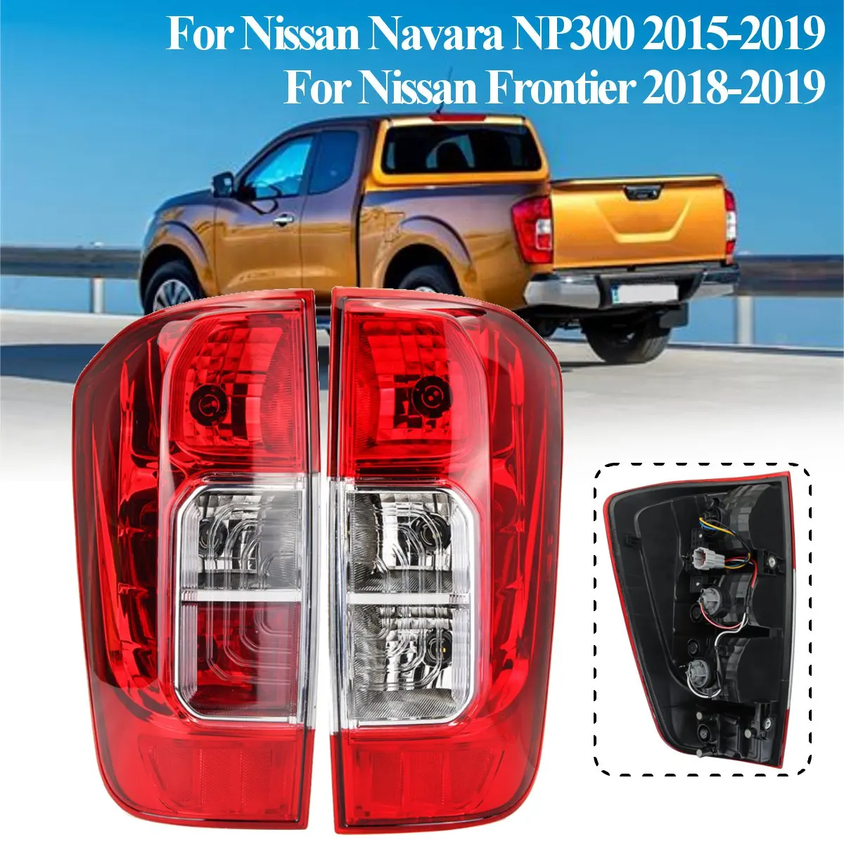 

Rear Left/Right Tail Light Lamp Taillight with Harness For Nissan Navara NP300 2015 2016 2017 2018 2019 Frontier 2018 2019