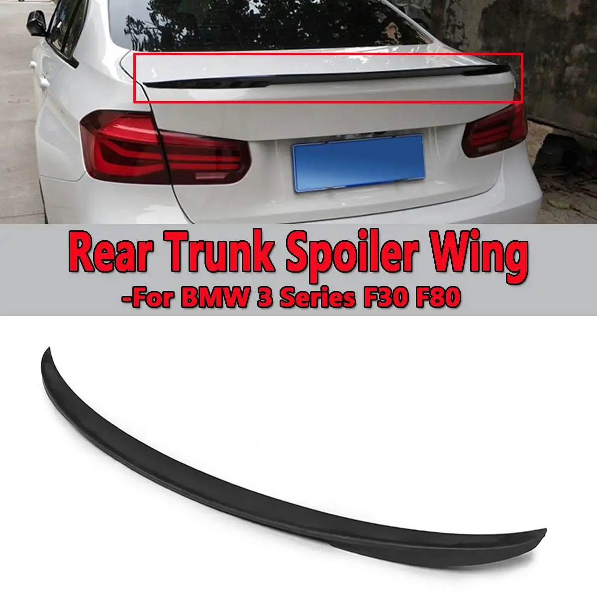 

Car Rear Trunk Spoiler Wing New For BMW 3 Series F30 F80 ABS Plastic Black Rear Wing Spoiler Rear Trunk Roof Wing 123cm