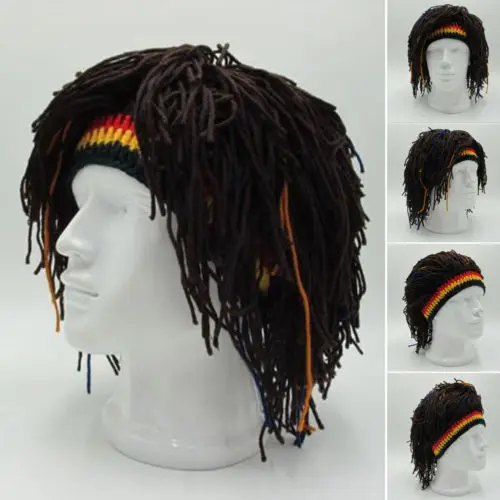 Регги дреды унисекс Jamaican трикотажная Женская плетеная шляпа Rasta Hair Hat|Мужская
