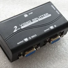 Черный 1-2 порта VGA видео сплиттер Дубликатор 1-in-2-out 250 МГц устройство cascadedable сапоги видео сигналы 65 м 1920*1440
