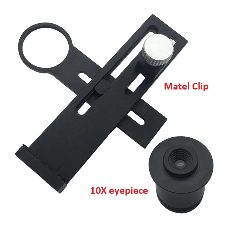 Universal Mobile Phone Holder Adapter with 10X Eyepiece Phone Clip Connect with Stereo Microscope Take Send Save Photo Video