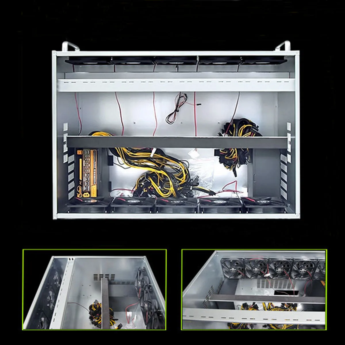 DIY Open Air Mining Crypto Currency Miner Frame Rig Case For 12 GPU ETH Ethereum Computer Cases DIY Open Air Mining Crypto Currency Miner Frame Rig Case For 12 GPU ETH Ethereum Computer Cases