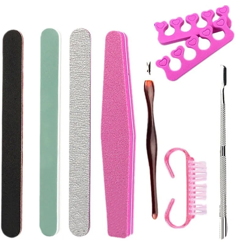 

NEW Pro 8PCS/set Nail File Art Tools Buffing Grit Nail Sponge Finger Separator Nail Buffers Sand Block For Manicure Tools set