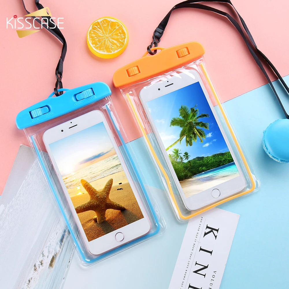

KISSCASE Luminous Waterproof Phone Case For Samsung Galaxy S8 S9 Plus Pouch Cases For iPhone X XS MAX 8 7 6 Plus Water proof Bag