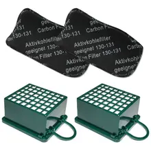 Набор фильтров 2 подходит для Vorwerk Kobold VK 130 131 SC включает HEPA фильтры, угольные фильтры