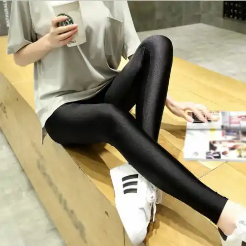 black high waisted disco leggings
