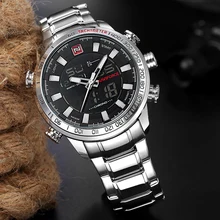 NAVIFORCE Top Brand Men Military Sport Watches Mens LED Analog Digital Watch Male Army Stainless Quartz Clock Relogio Masculino NAVIFORCE Top Brand Men Military Sport Watches Mens LED Analog Digital Watch Male Army Stainless Quartz Clock Relogio Masculino