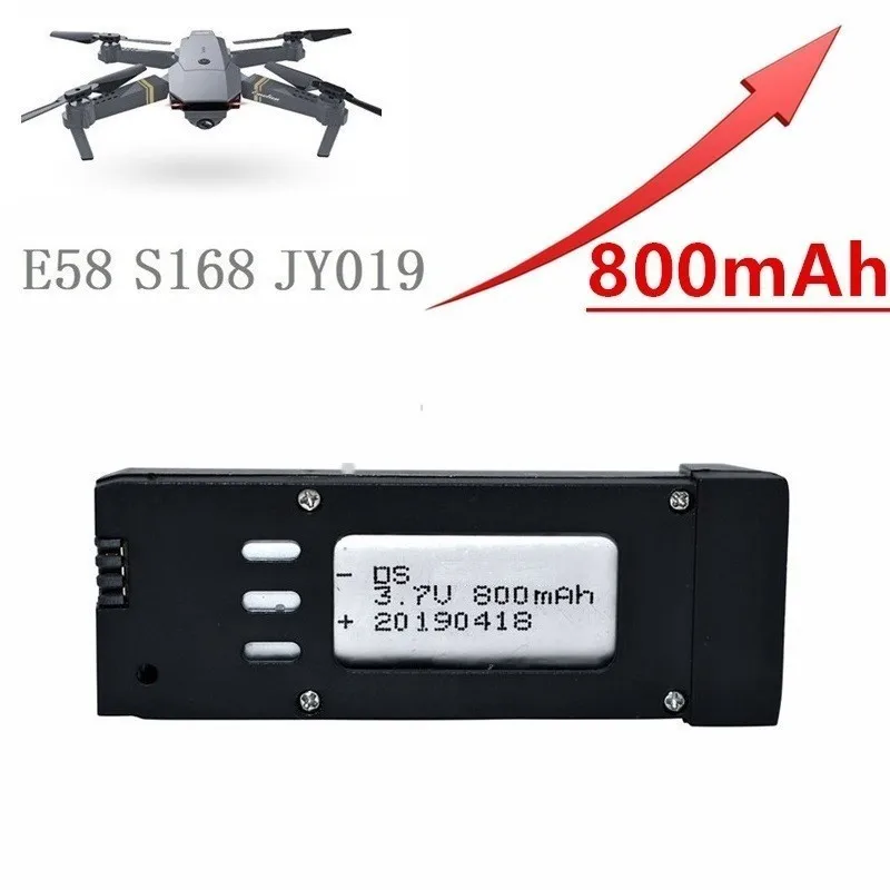 Новая(3 в 1) 800 мА/ч, 3,7 V Батарея Зарядное устройство блоки для E58 JY019 S168 запасные части для радиоуправляемого квадрокоптера Запчасти 3,7 v дрона с дистанционным управлением Lipo Батарея