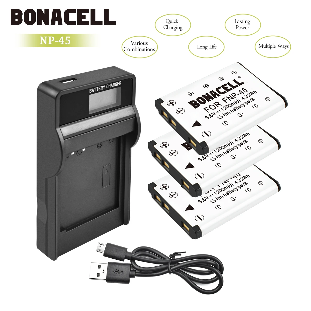 Аккумулятор Bonacell Li 40B 42B + ЖК зарядное устройство для Olympus с экраном камер Nikon и