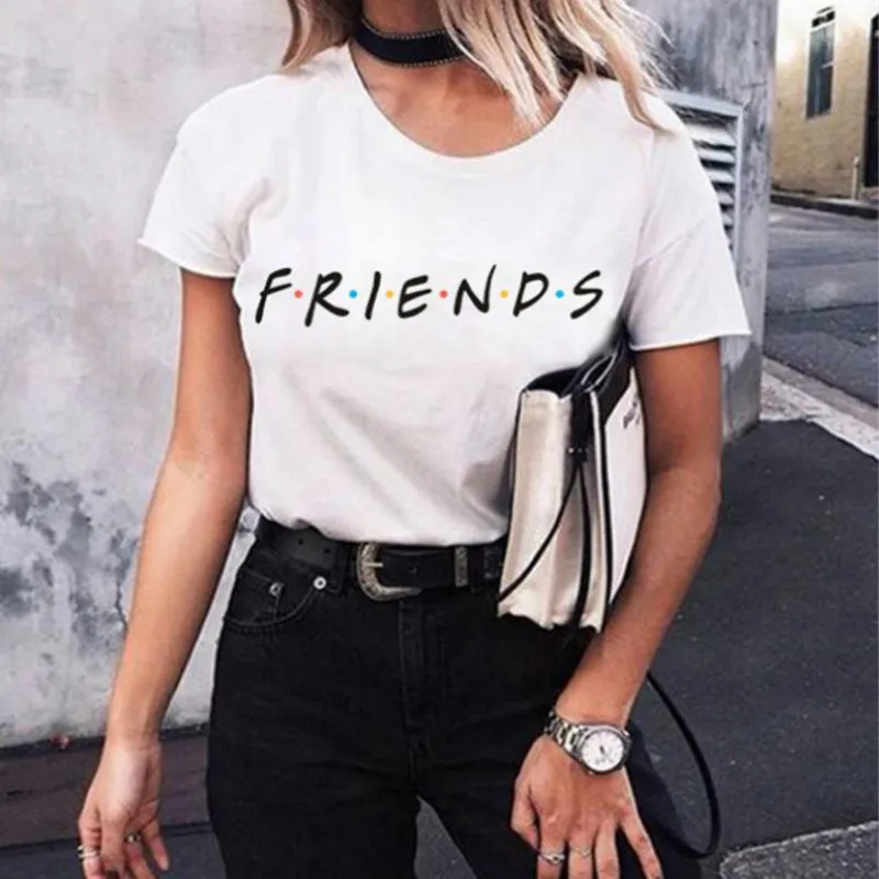 

2019 Spring Women's Harajuku White T-Shirt With Print Summer Cat Shirt Short Sleeve Friends Tshirt Oversize 5XL Plus Size Korean