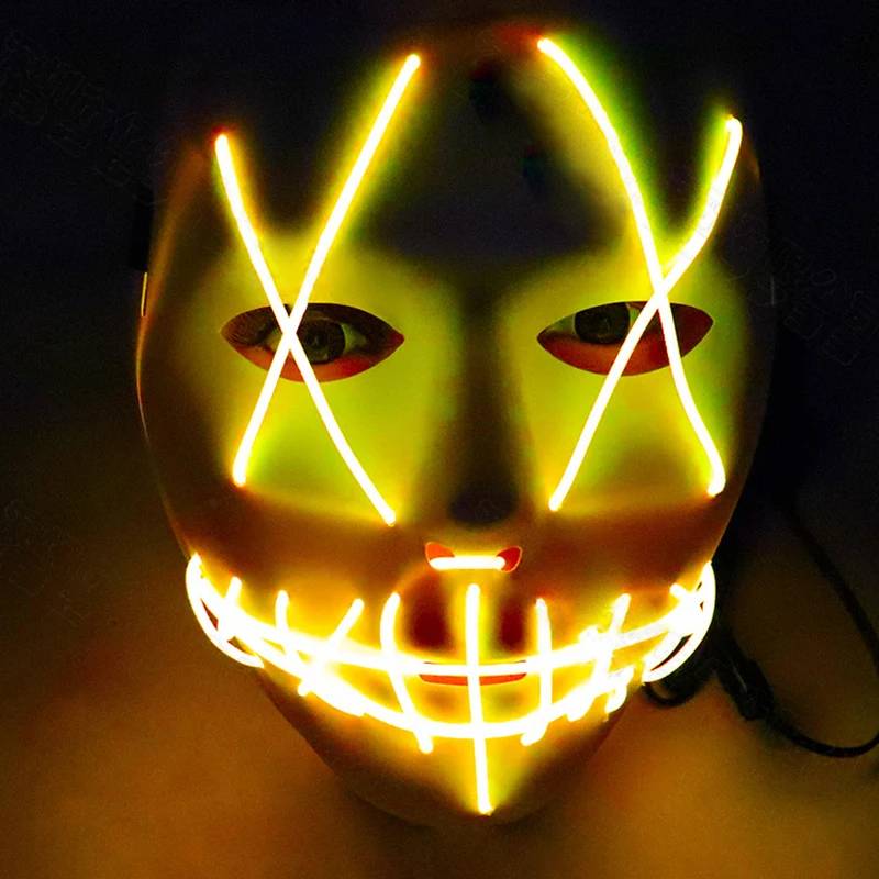 

Led Mask Halloween Party Masque Masquerade Masks Neon Mask Light Glow In The Dark Mascara Horror Masks